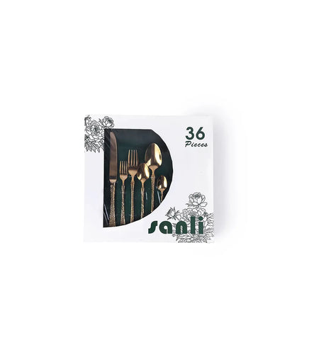 طقم معالق استانلس ذهبي 36 ق