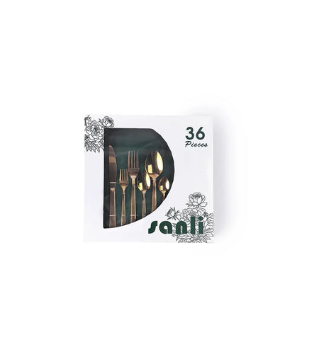 طقم معالق استانلس ذهبي 36 ق